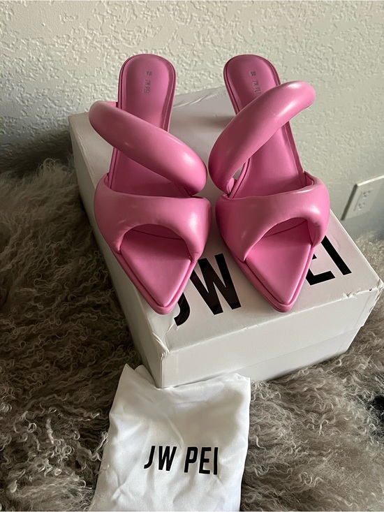 JW PEI Shoes - JW PEI Bubble Strap Pointed Toe Mule in Hot Pink